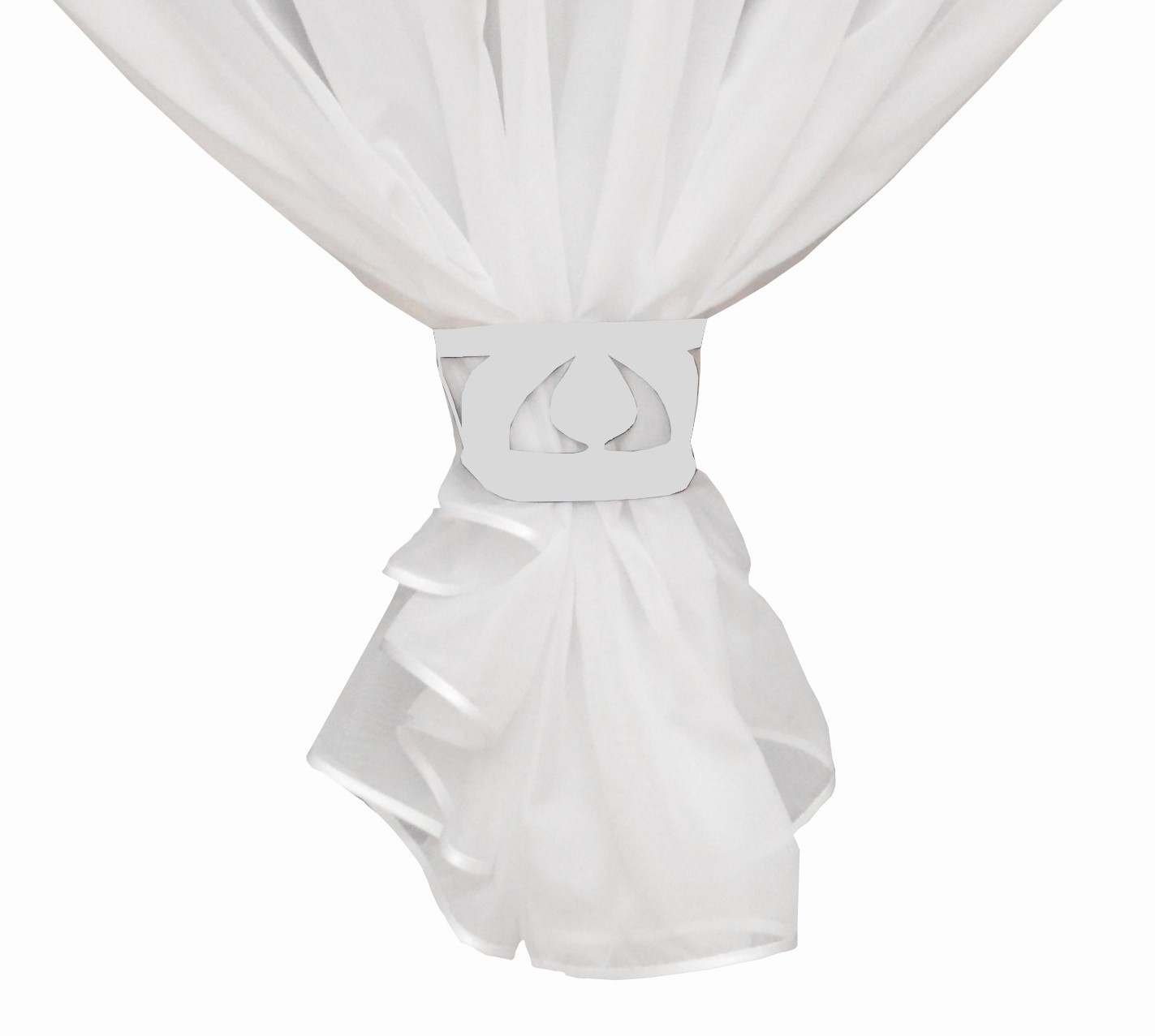 

Ozdoba opaska Ażur uchwyt do upięcia Biały 9x41 cm