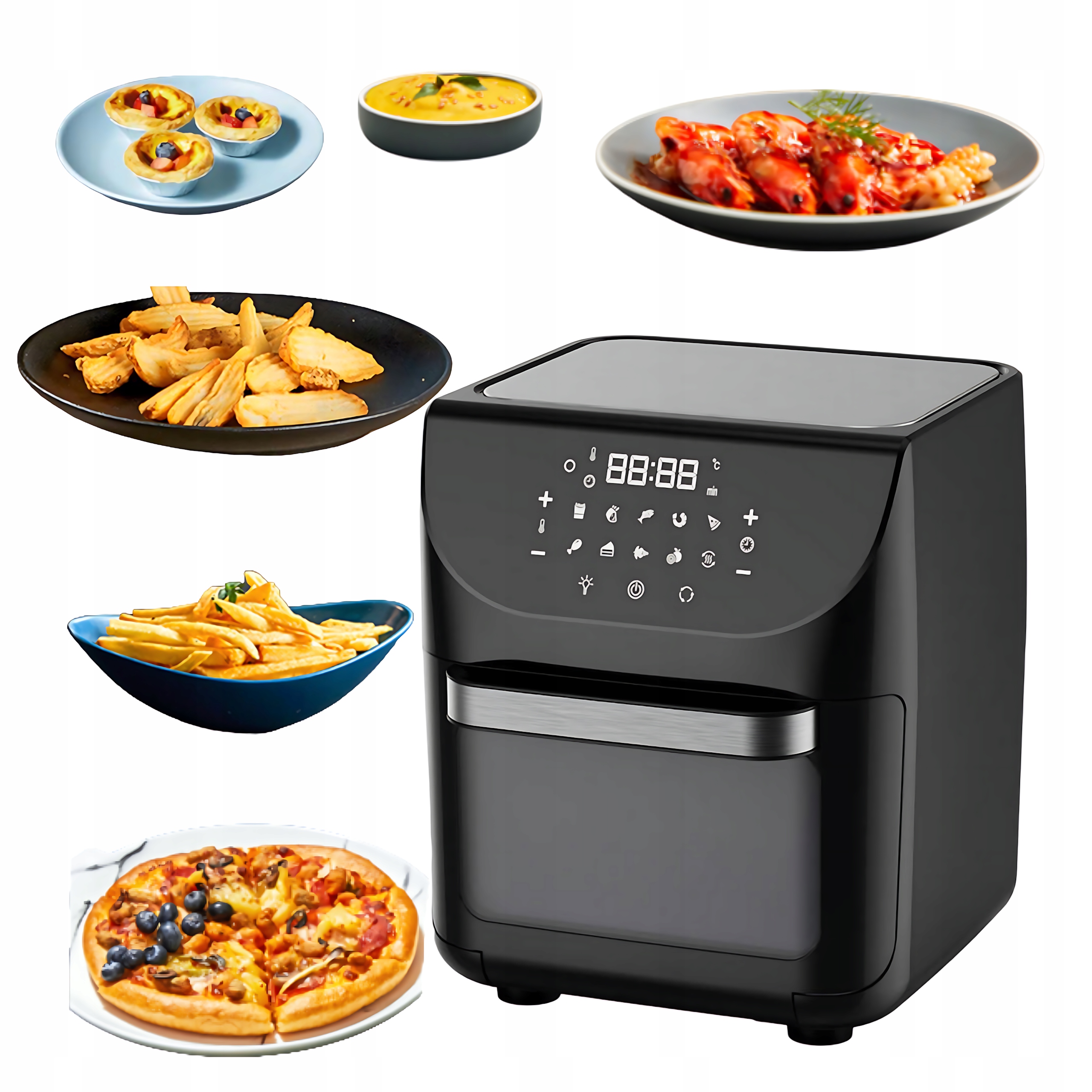 Horkovzdušná fritéza Leacco 12 l, 1800 W, Af103 Airfryer, 10 programů
