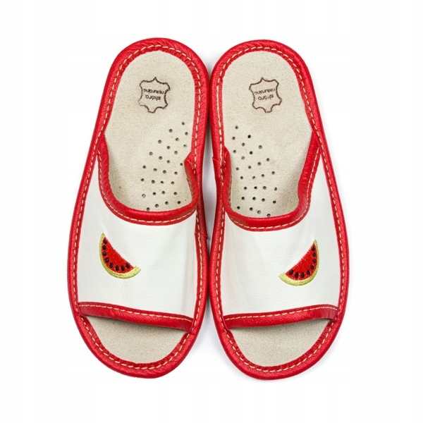 

Dziecięce Klapki Kapcie Ze Skórzaną Wkładką Haft