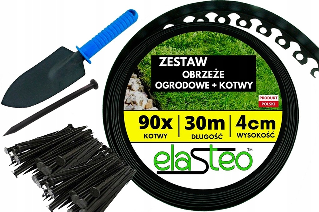 

Zestaw obrzeże trawnikowe ogrodowe +kotwy 30m