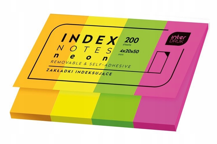

Zakładki Indeksujące Neon 20x50mm 4 kol Interdruk