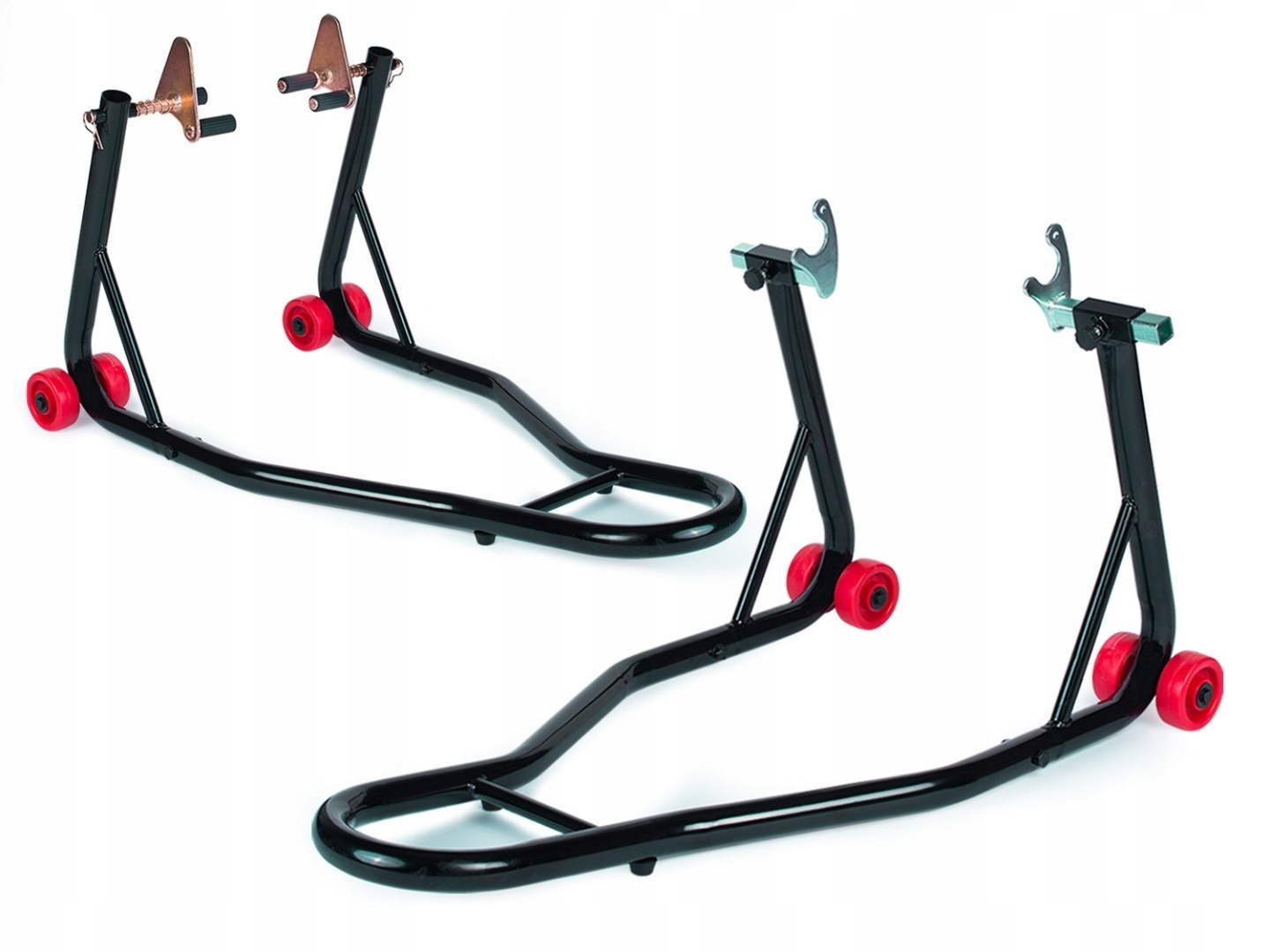 STOJAK NA MOTOCYKL MOTOR PODNOŚNIK MOTOCYKLOWY PRZÓD TYŁ KOMPLET 2SZT