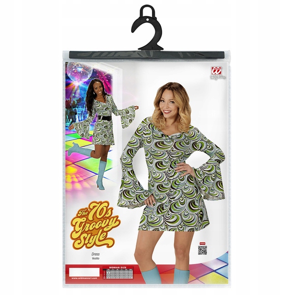 SUKIENKA STRÓJ HIPISKA LATA 70 NIEBIESKA m Rozmiar M