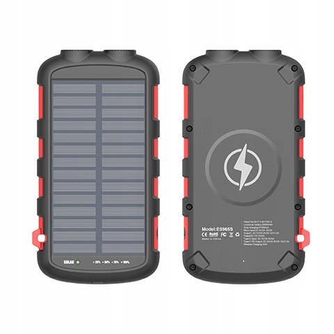 Pevná Solární Powerbanka 20000 mAh Indukce 15 W