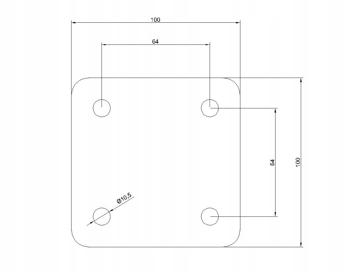 Stalowa Podstawa Blacha Montażowa 100 mm x 100 mm x 8 mm Kod producenta 100x100x3