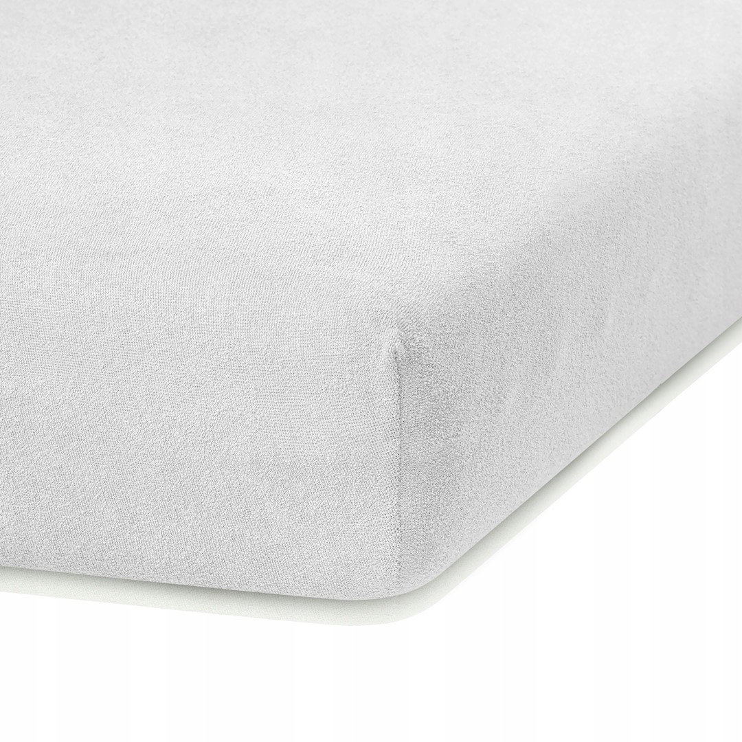 

Miękkie białe prześcieradło frotte z gumką 160x200