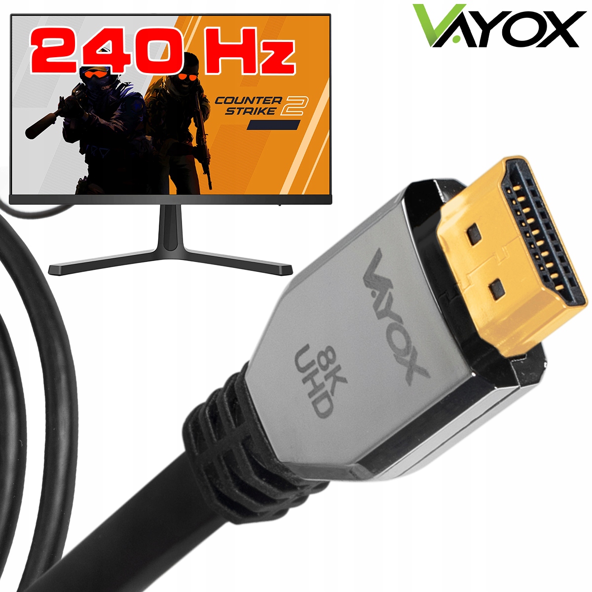 

Kabel Hdmi 2.1 Dla Graczy 240Hz Przewód 8K Pro 3m