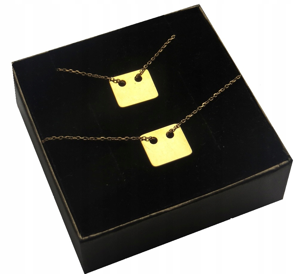 

Naszyjnik i bransoletka złoty Prostokąt srebro 925