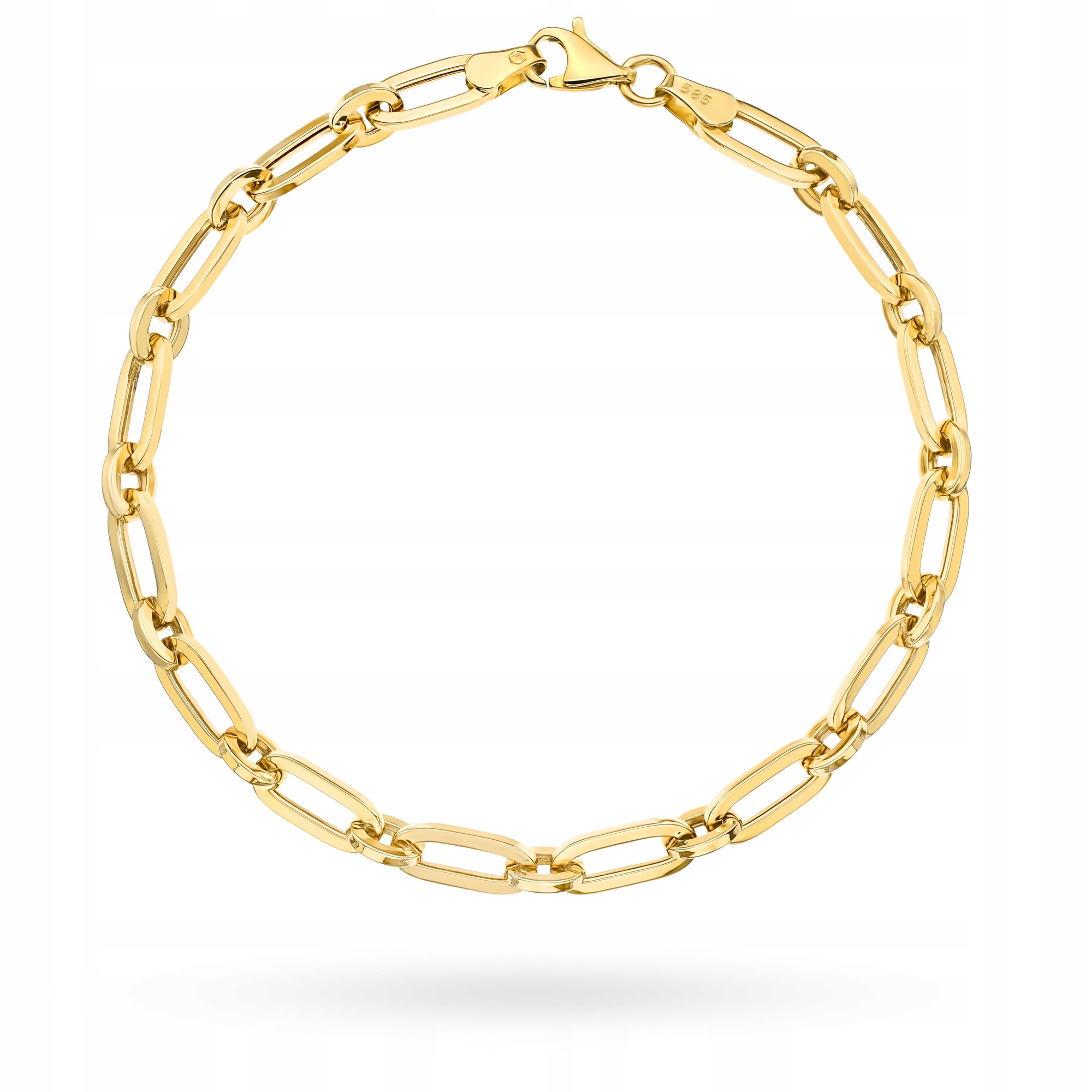 Zlatý Náramek pr. 585 Podélné články spojené kolečky 14k