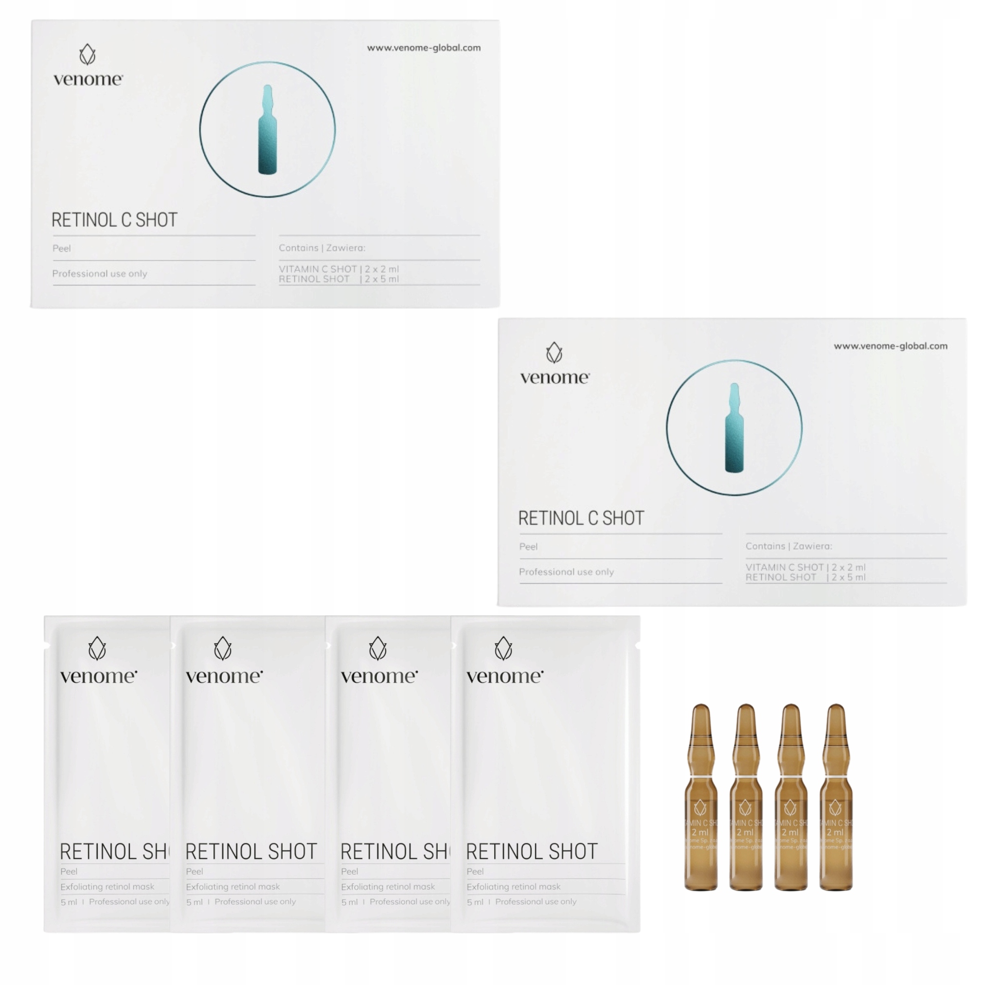 Zestaw 2x Venome Retinol C SHOT-2 zabiegi 2x+