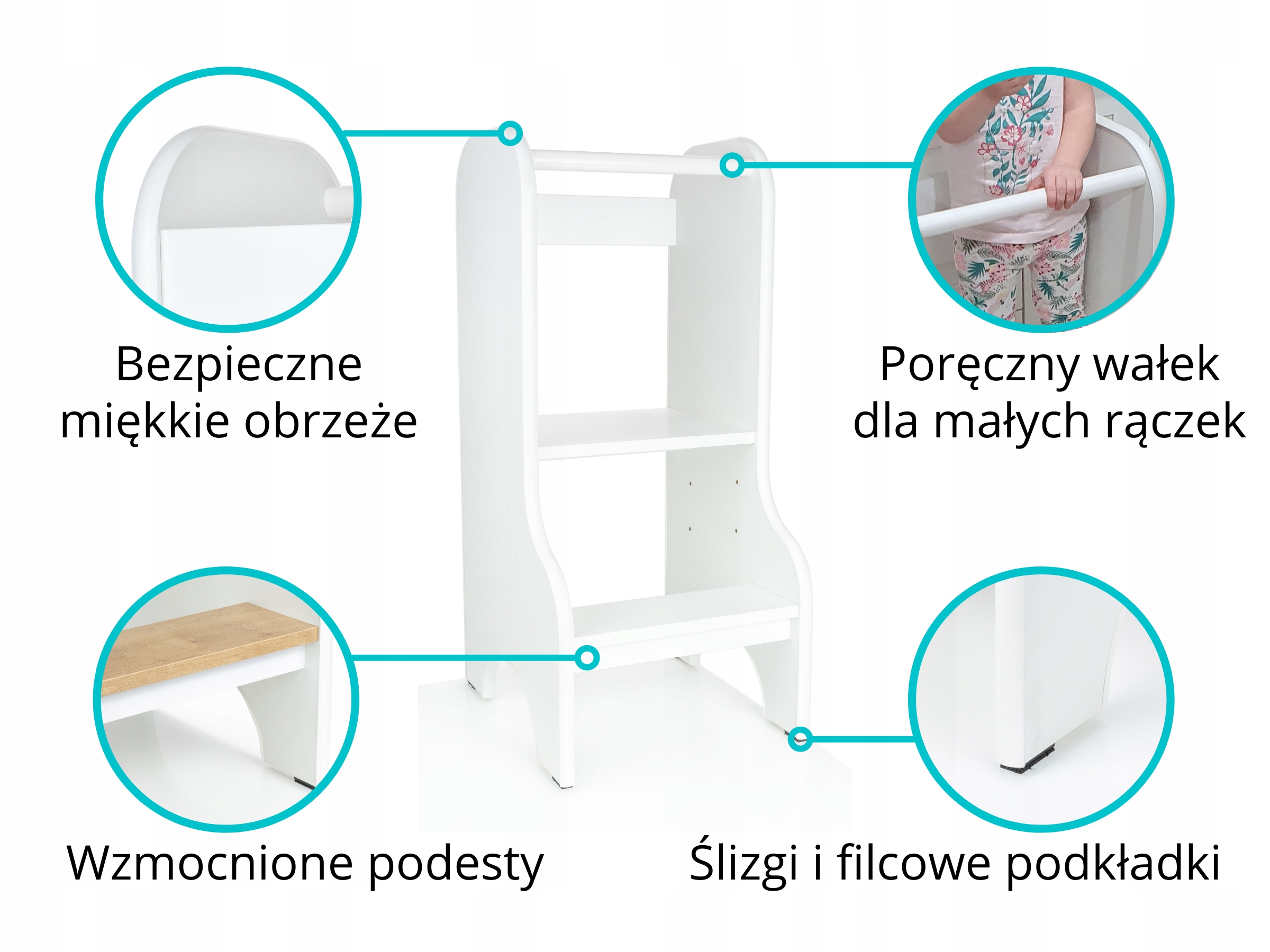 Drabek Kitchen helper Pomocnik kuchenny Biały Szerokość siedziska 37 cm