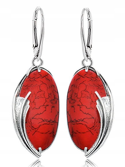 

Kolczyki Srebrne Wiszące Z Koralami. Srebro 925!