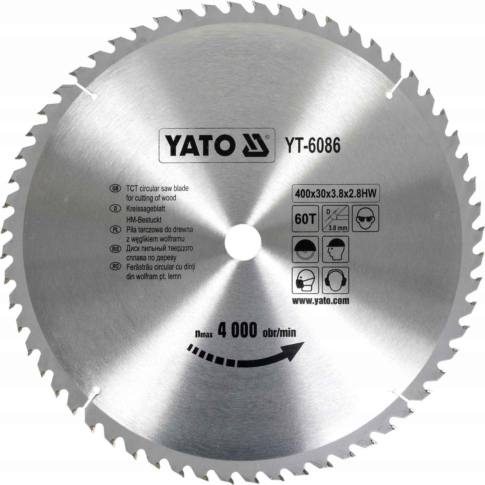 Yato vidiový kotouč 400x30 mm 60T pro dřevo YT-6086