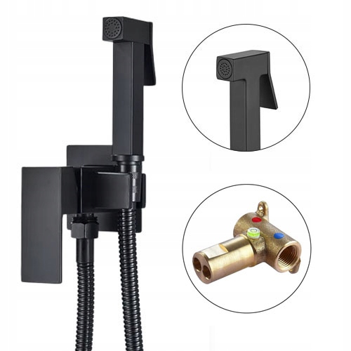 Podomítková bidetová baterie s regulací teploty vody Tepe Cubic Černá