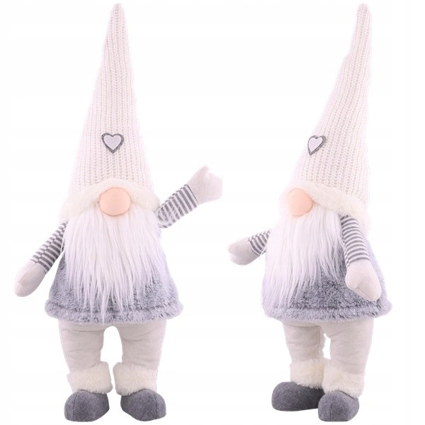 

Duża Figurka Świąteczna Gnom Skrzat XXL 70cm Biały