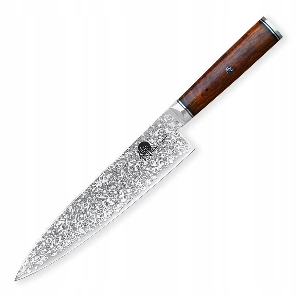 Nóż Szefa Kuchni Ze Stali Damasceńskiej Nóż Kuchenny Dellinger Cocobolo