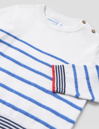 Sweter Mayoral 1385 biały kolorowy w paski bawełniany przez głowę r.80 Kod producenta 1385