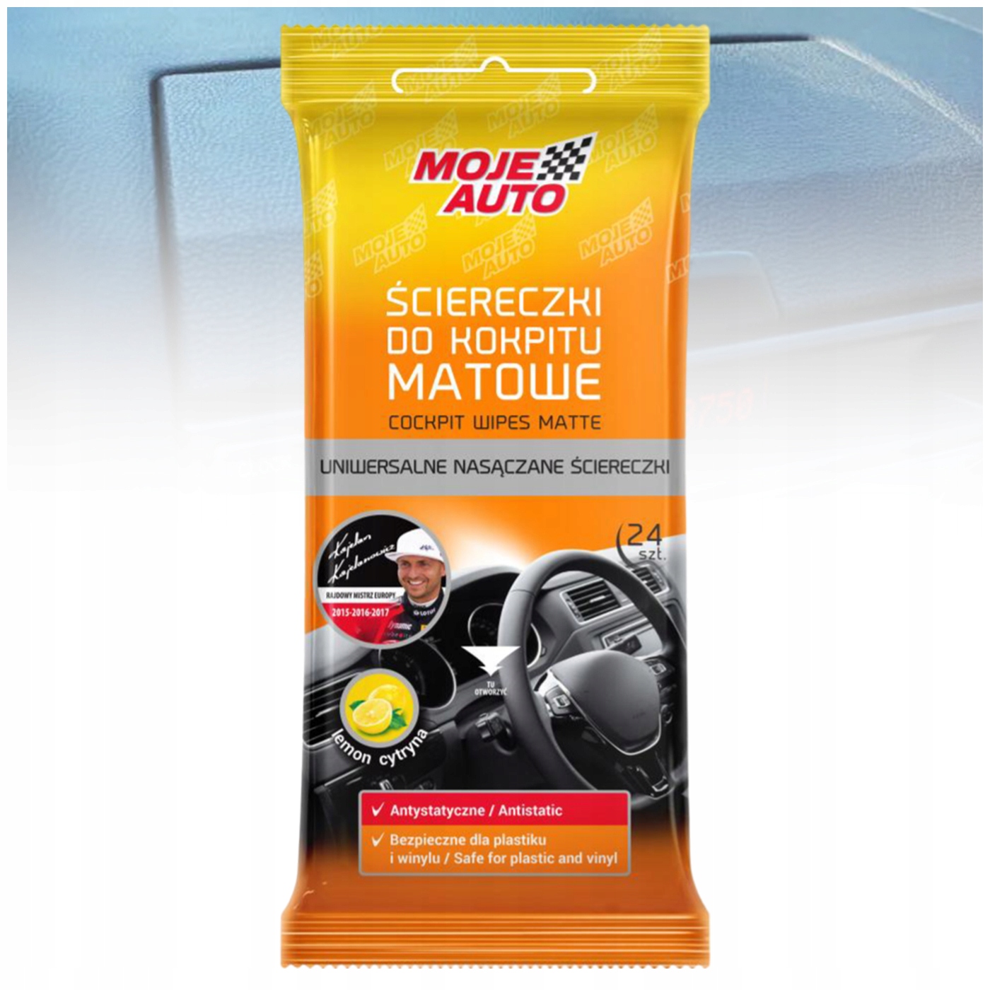 Ściereczki Nawilżane Do Czyszczenia Kokpitu Deski Samochodu Matowe 24 Szt