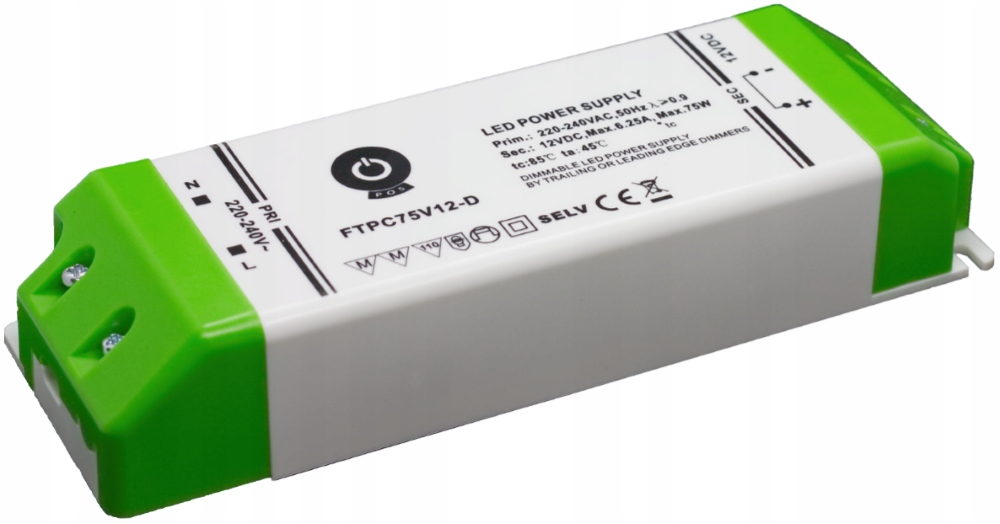 Zasilacz Impulsowy Stałonapięciowy Do Taśm Led 12V 75W Pfc Triak Pos Power