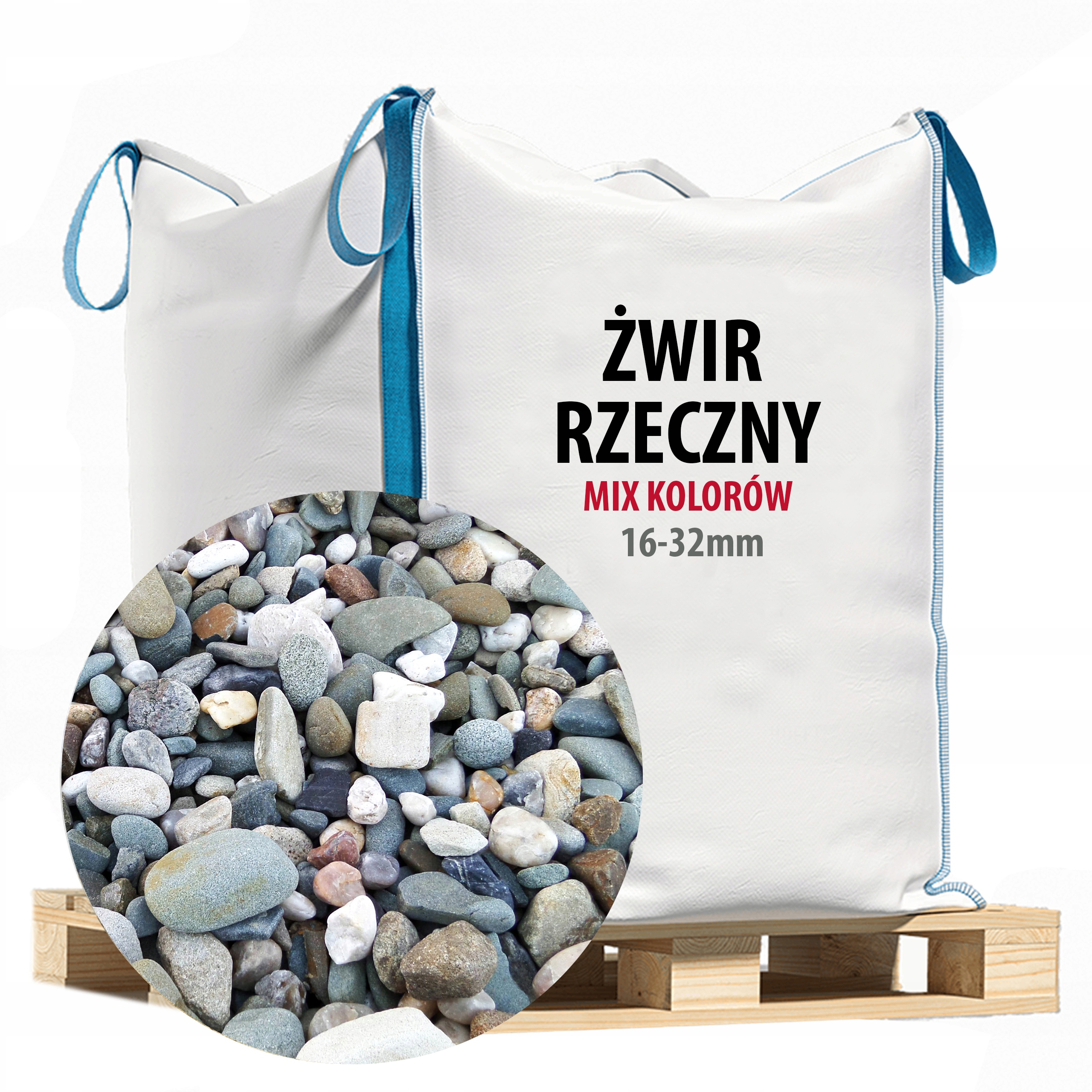 

Żwir Rzeczny Ogrodowy MIX Kolor 16-32 500kg Bb
