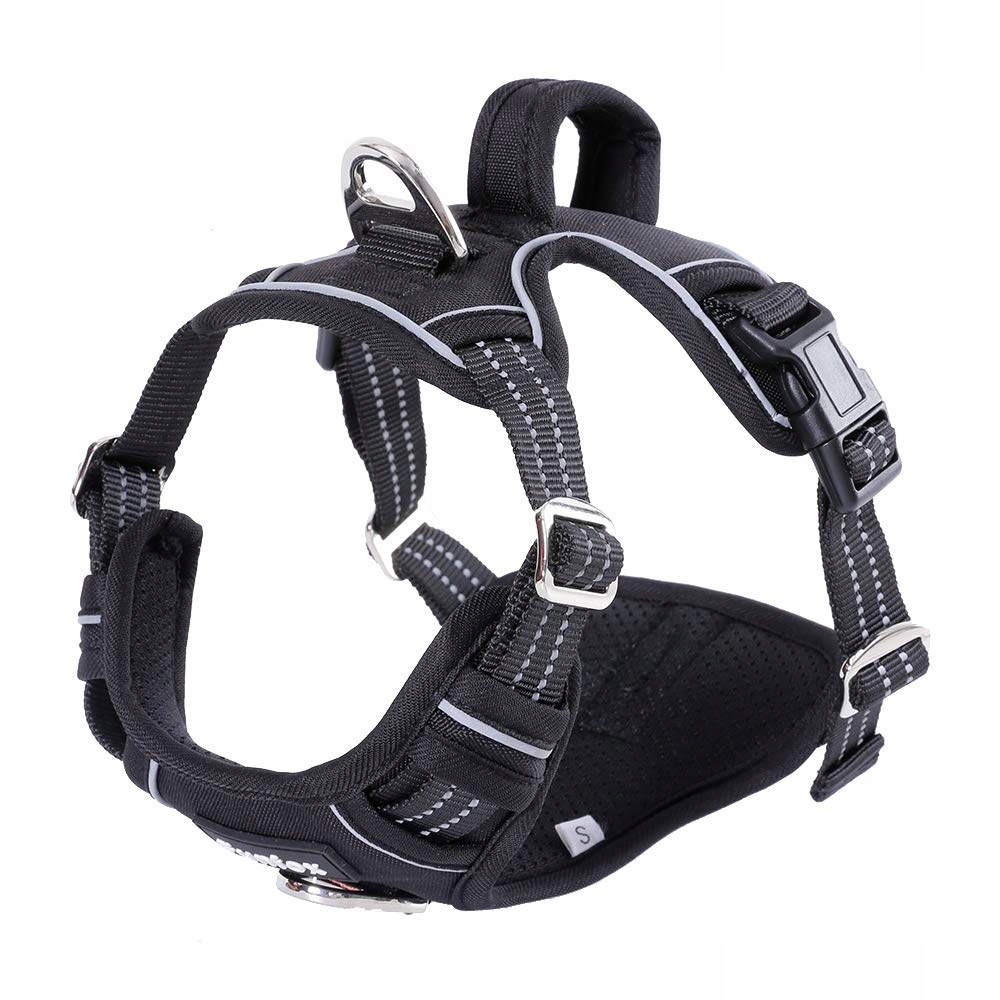 Levně Funfox Postroj pro střední psy nastavitelný bez tahání, černý, M