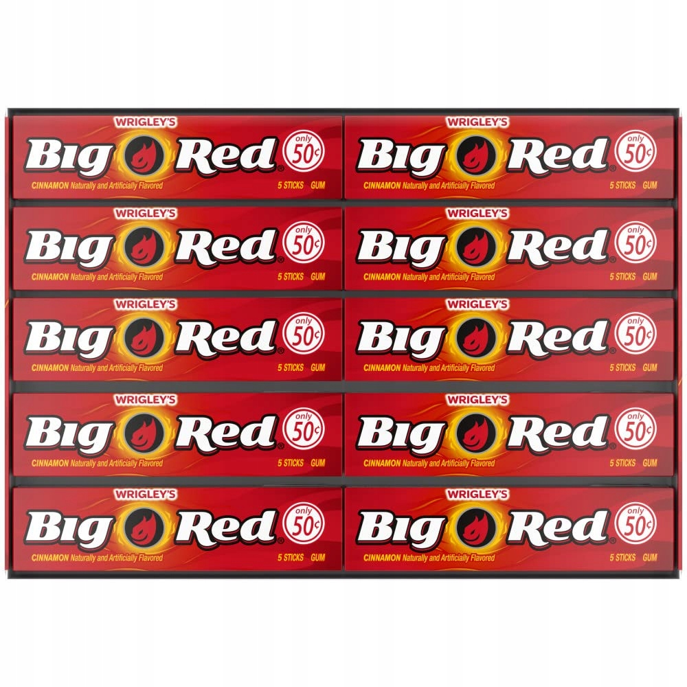 Wrigley's Big Red, 40-pack, 200 listů, skořicová žvýkačka z Usa