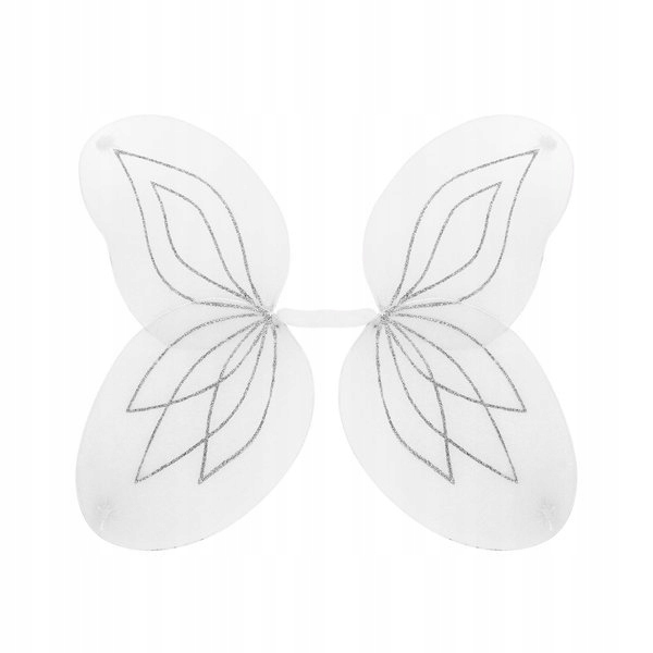 SKRZYDŁA BIAŁE BROKATOWE WRÓŻKI ANIOŁA 58X46 CM