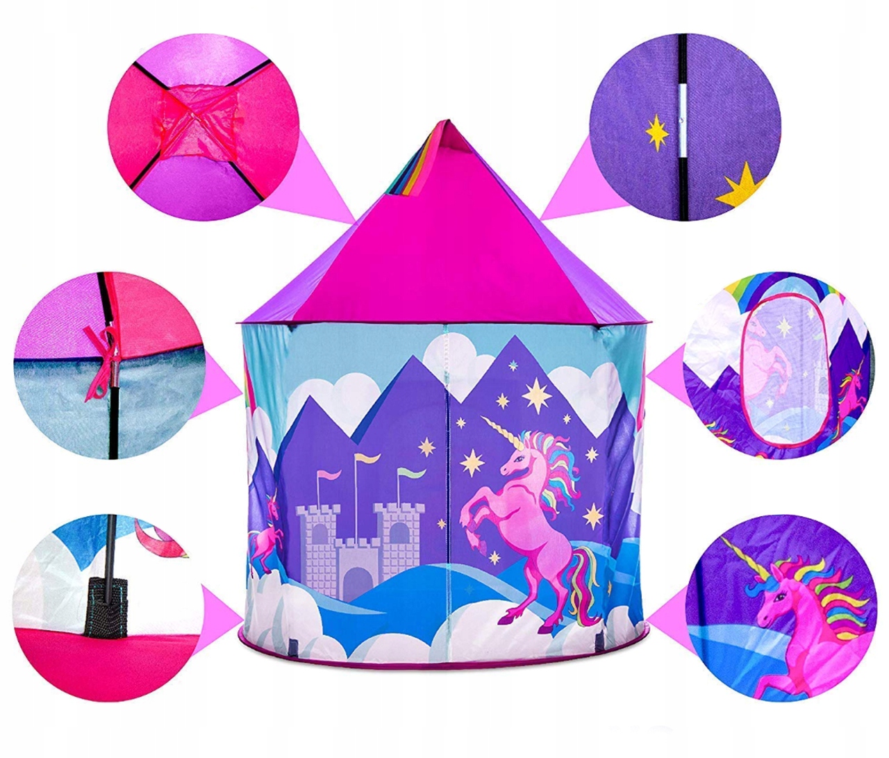 NAMIOT DOMEK ZAMEK PALAC DO DOMU OGRODU JEDNOROŻEC DO ZABAWY DLA DZIECI EAN (GTIN) 5901924224730