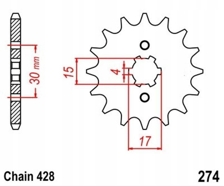 ZĘBATKA PRZEDNIA 16 HONDA CRF H XR C 100