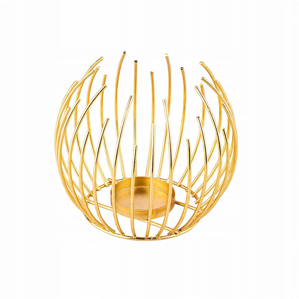 

Świecznik Metalowy Lampion Latarenka Złota 12 cm