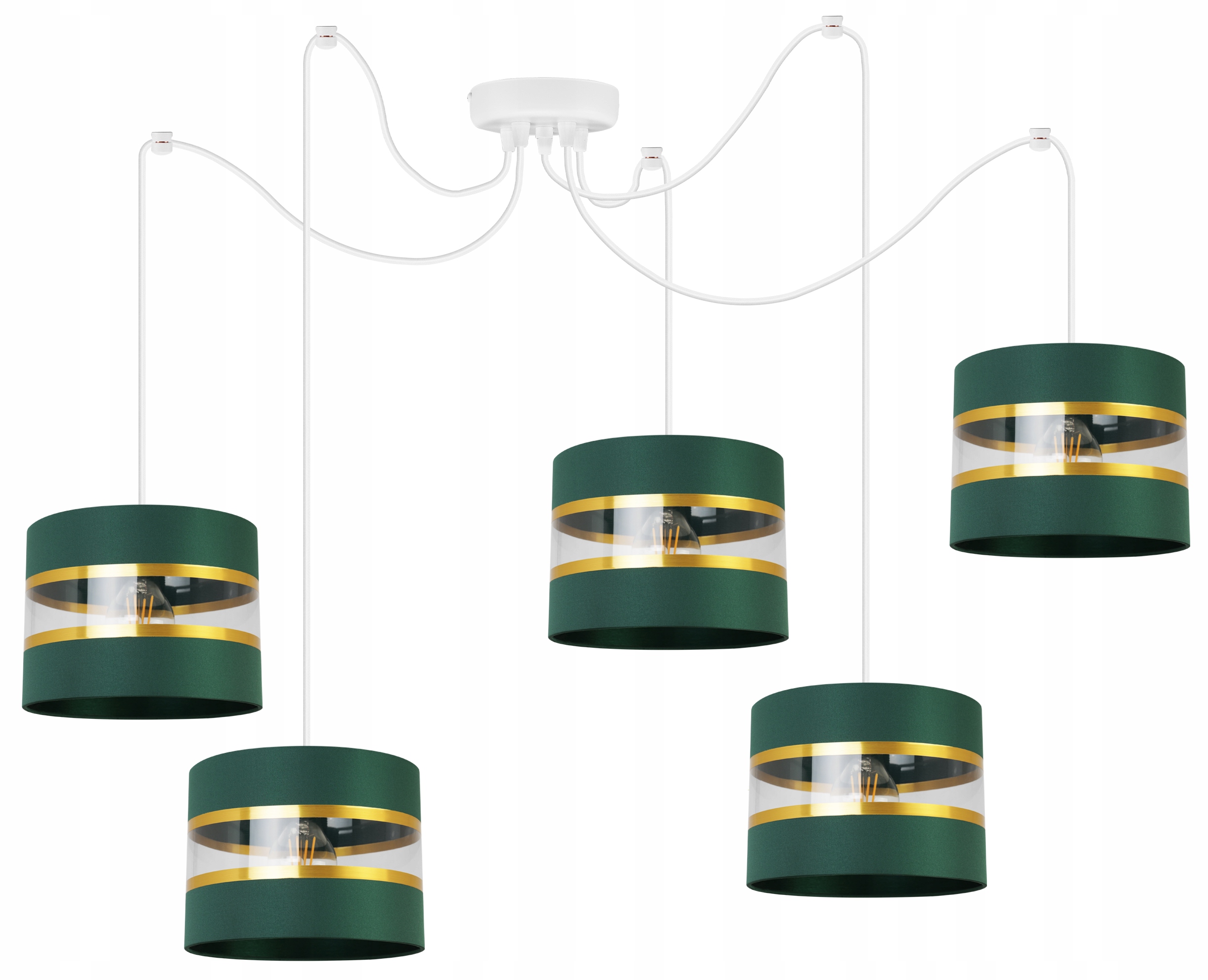 Závesná Stropná Lampa Pavúk Luster Glamour Tienidlo Zelená Do Izby