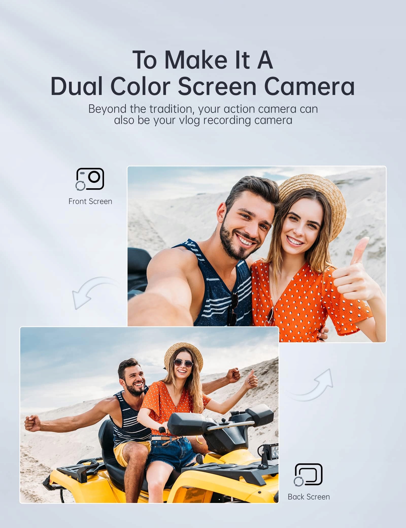 WOLFANG GA420 Kamera Sportowa 4K 60FPS Wodoodporna WiFi EIS Dual Screen — miniatura 4