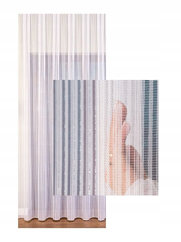 Záclona se stříbrným lurexem Praktická kvalita s páskou Drak 240x240