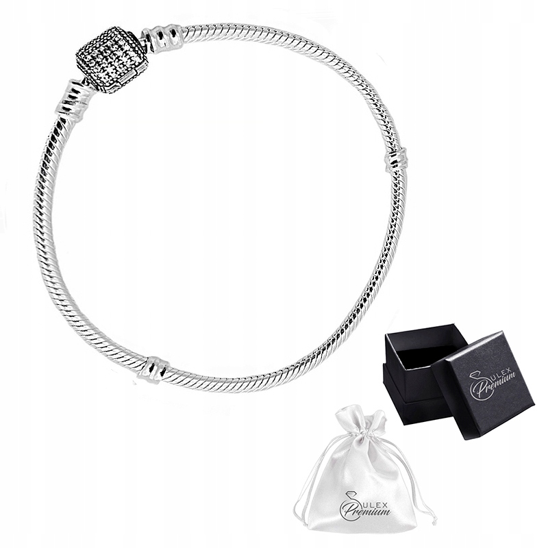 Stříbrný modulární náramek pro přívěsky Stříbro 925 s zirkony 17 cm