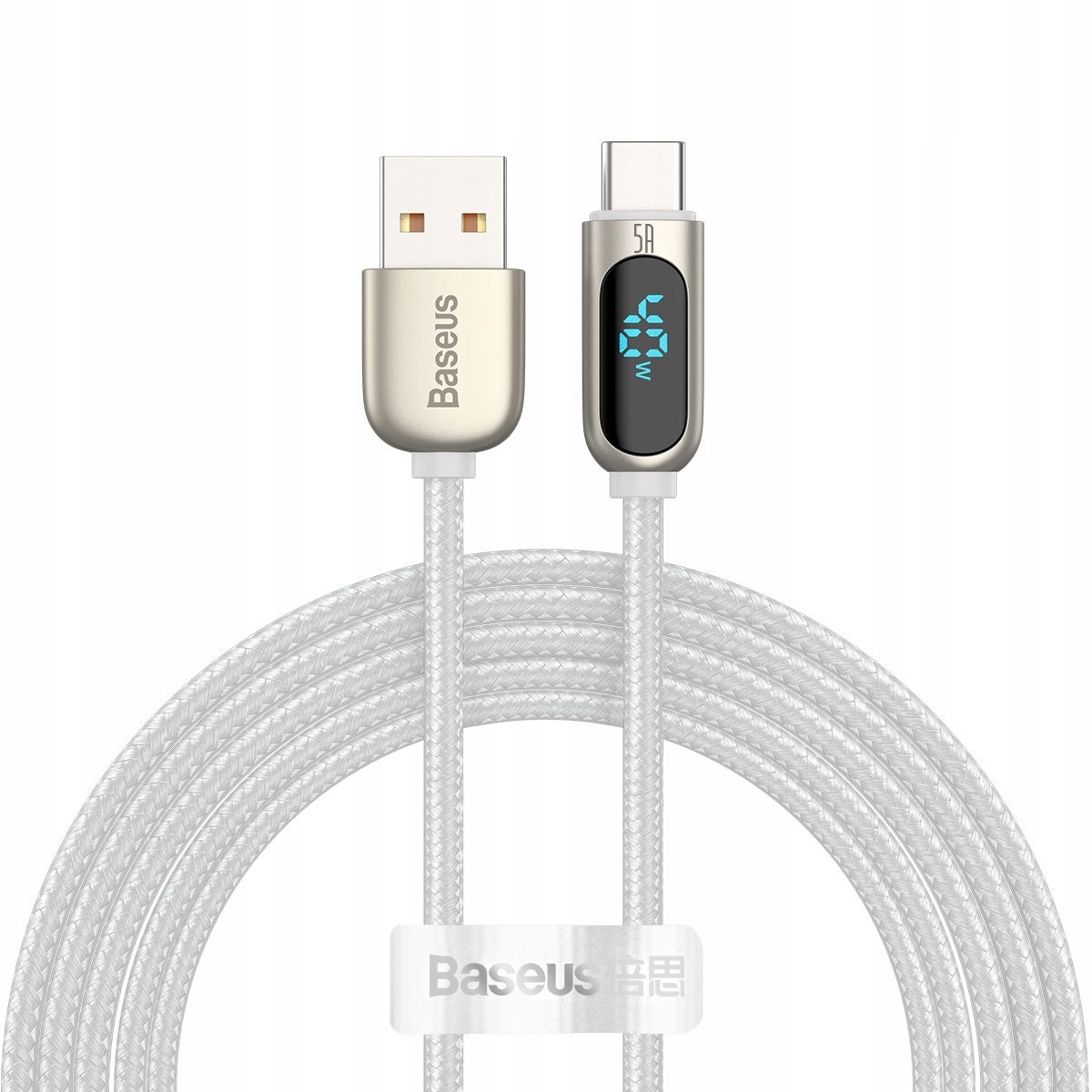 

Baseus Kabel Usb-c Z Miernikiem Prądu 5A 40W Qc 2M