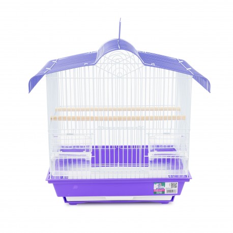 Levně Klec pro kanárka, papouška vlnitého, amadyn 36x29x40 cm fialovo-bílá