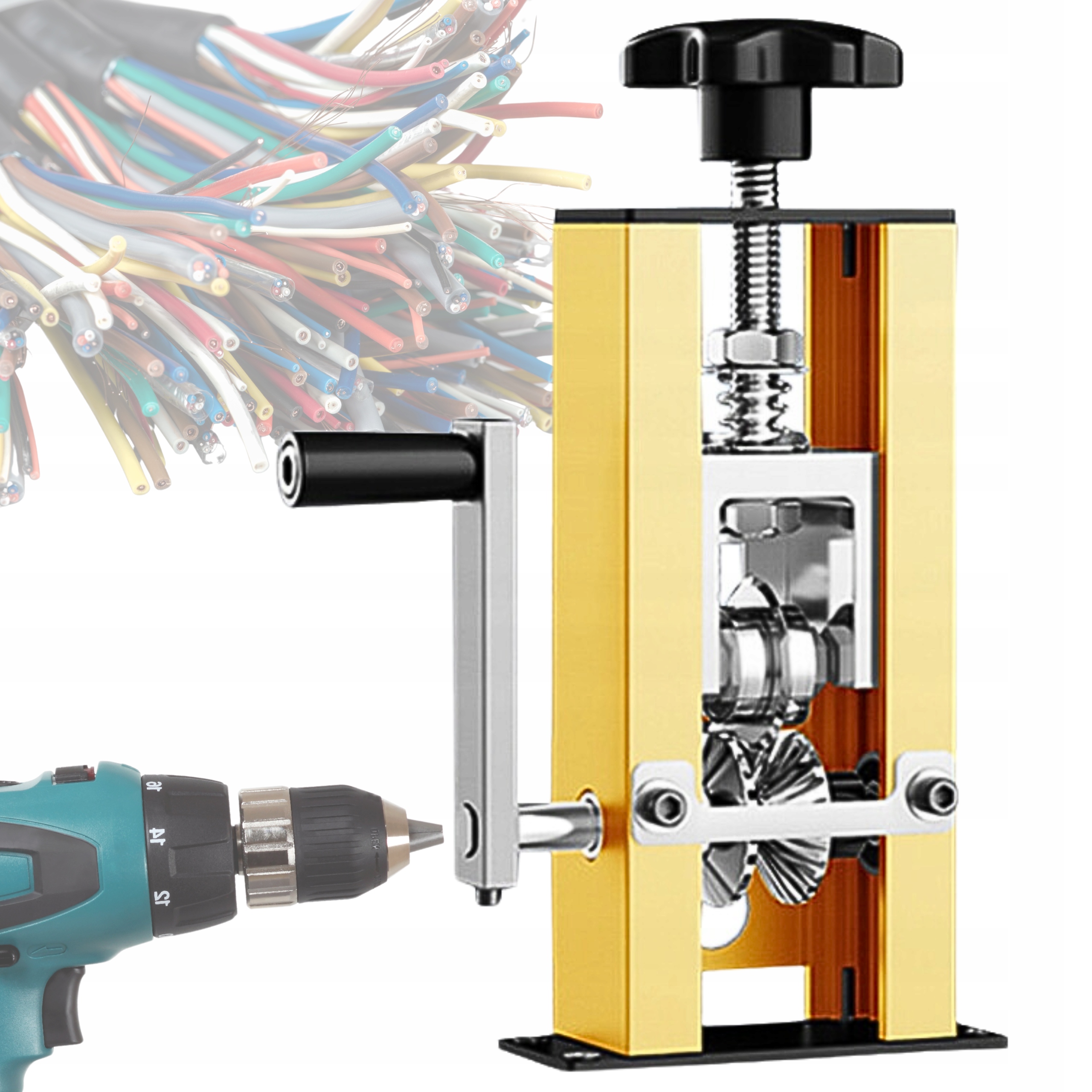 KOROWARKA MASZYNA DO PRZEWODÓW KABLI 1-25mm NA WIERTARKĘ ŚCIĄGACZ IZOLACJI