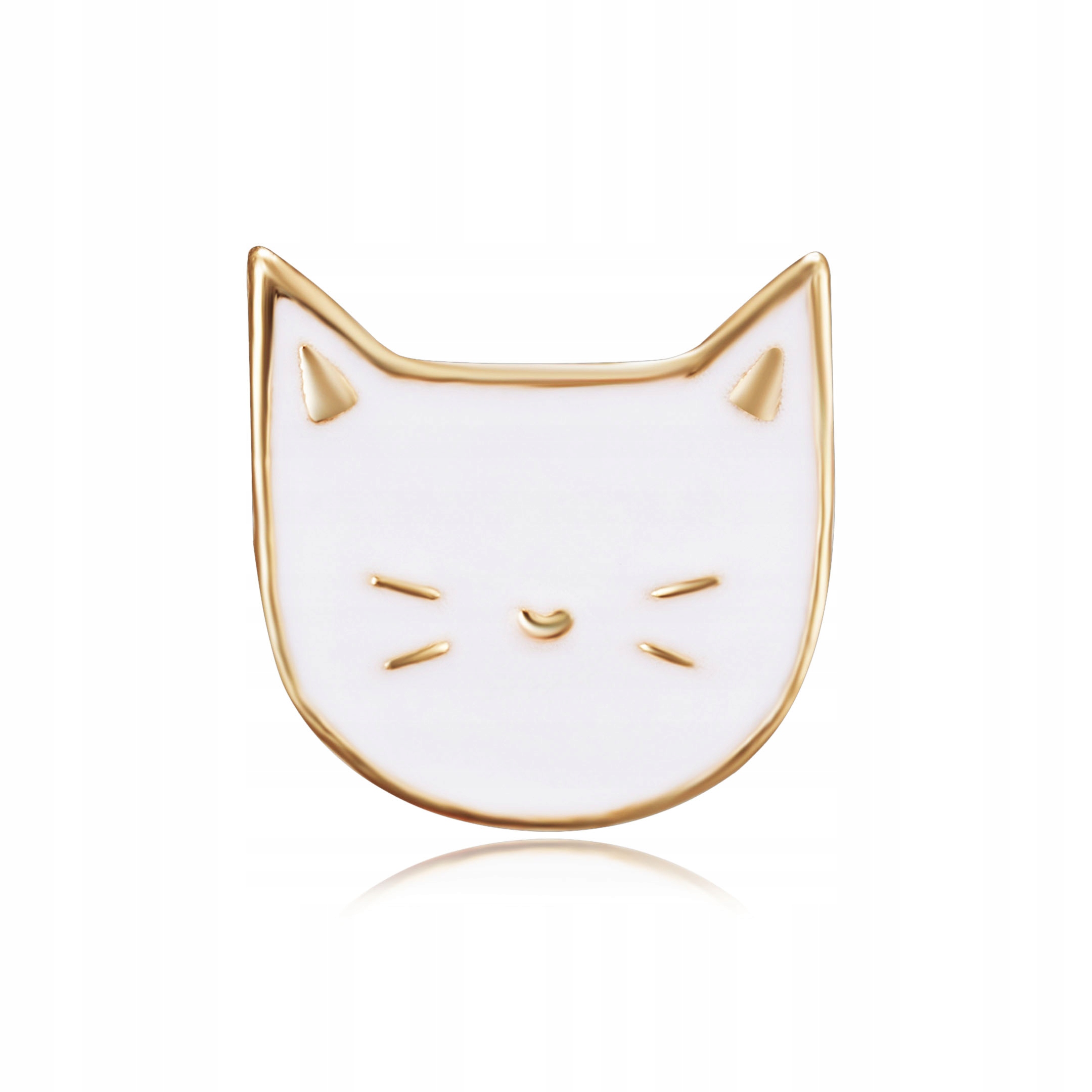 

Pinets przypinka biały złoty Kotek ozdoba słodki