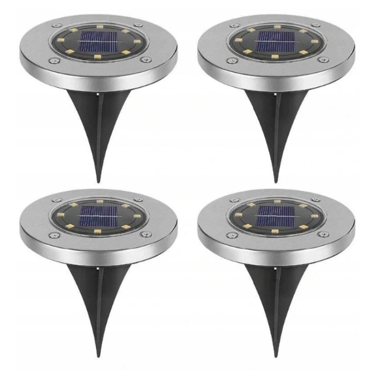 

Zestaw 4x Lampki Solarne Gruntowe Diody Disk Light