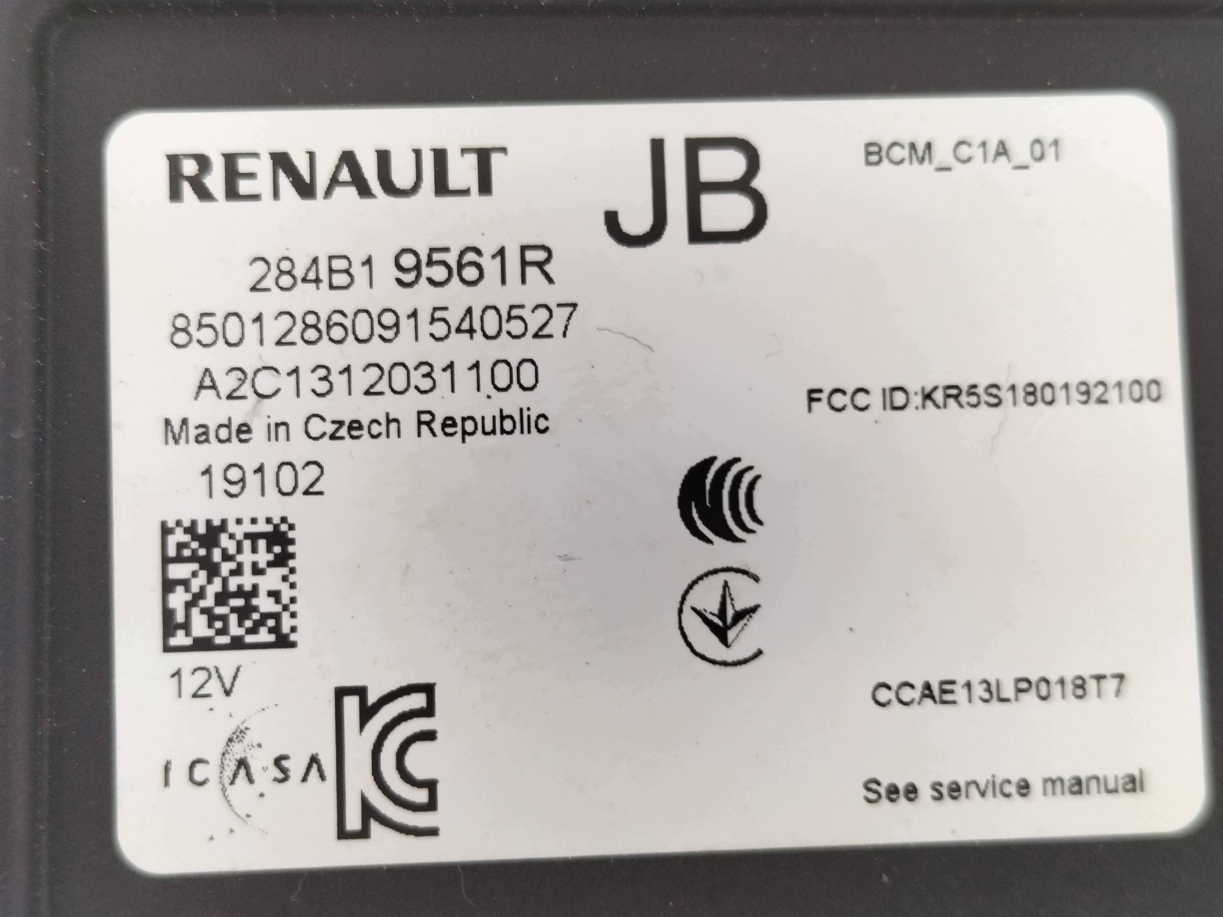 modulo 284B19561R BCM_C1A_01 Renault Clio V (2019-)