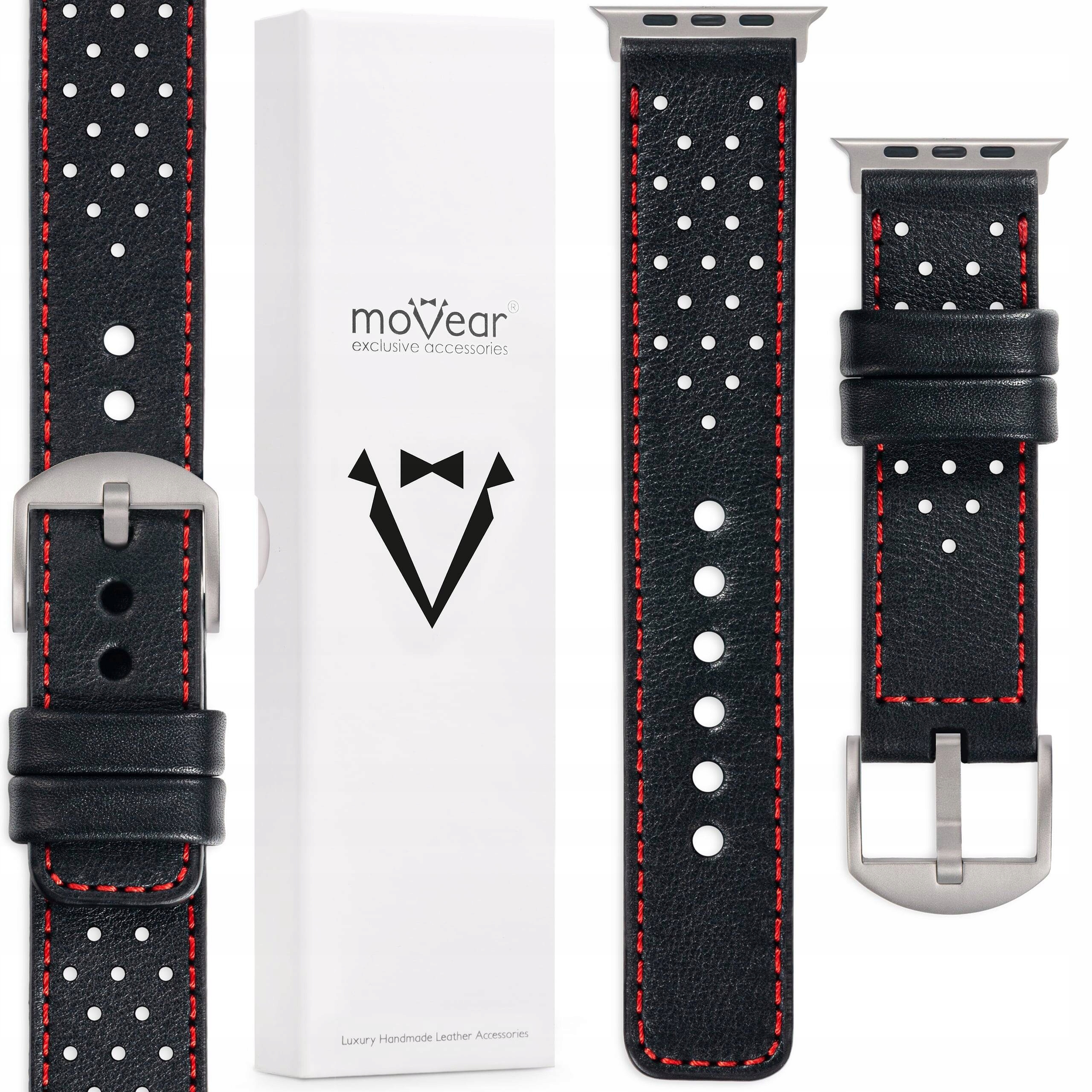 Kožený řemínek 26 mm pro Apple Watch Ultra 49 mm Titan Spona Adaptér Movear