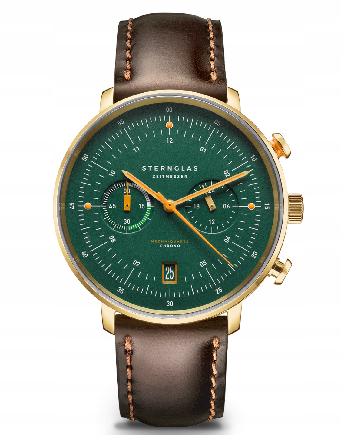 Nowy Zegarek męski Sternglas S01-HCV22-BR01 Hamburg Chronograf