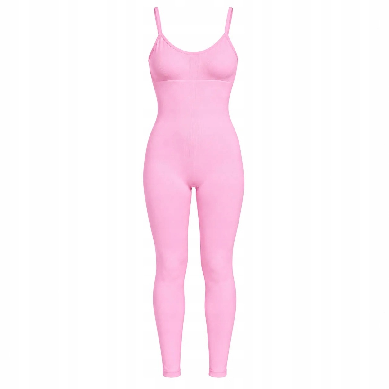 [vel. S/m] Dámská bezešvá kombinéza s ramínky catsuit, růžová