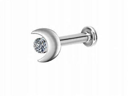 

Tytan labret ozdobny księżyc biała cyrkonia 1,2/6