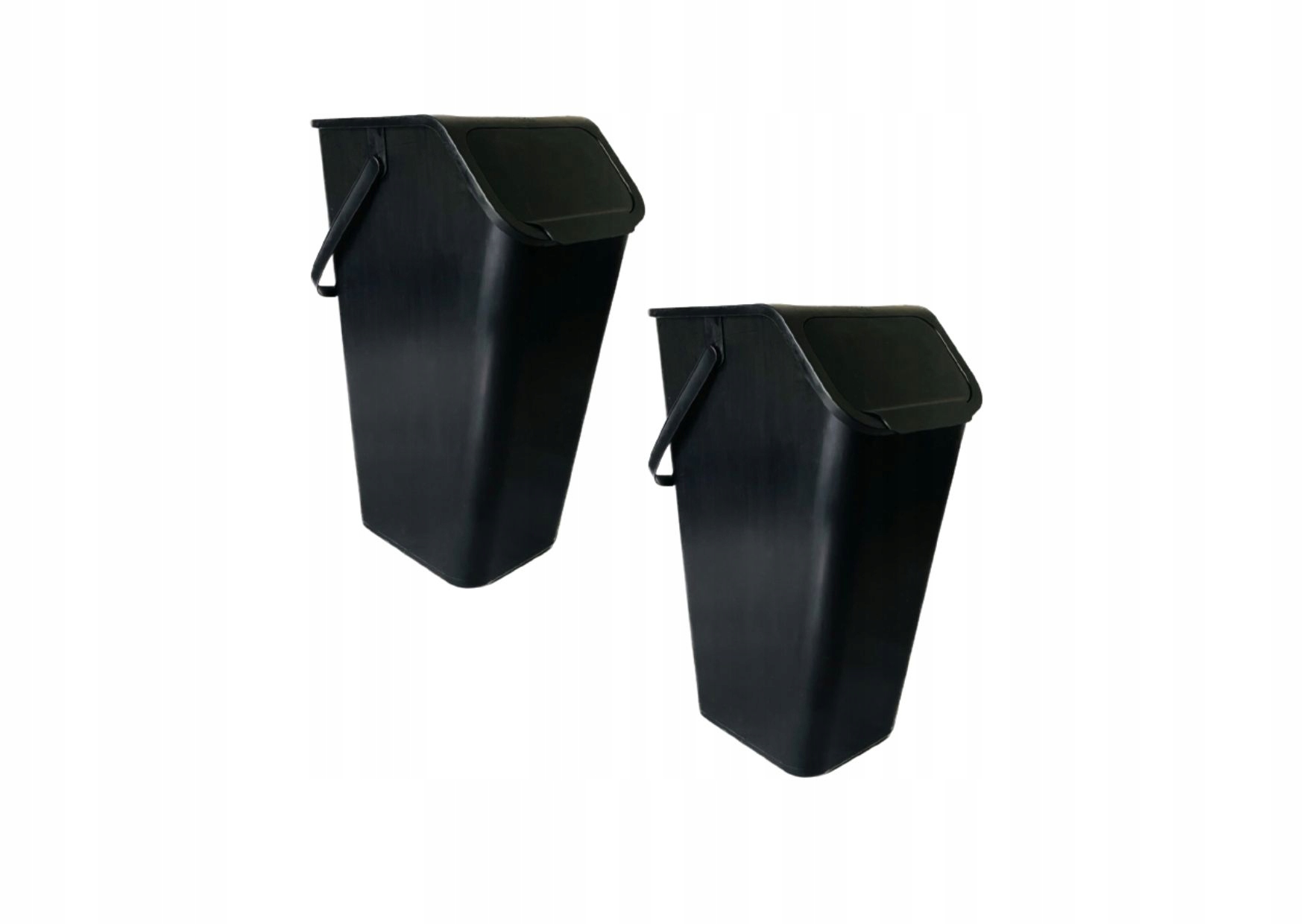 Levně Sada 2 nádob na třídění odpadu odpadkový koš Bini Černý 35 l