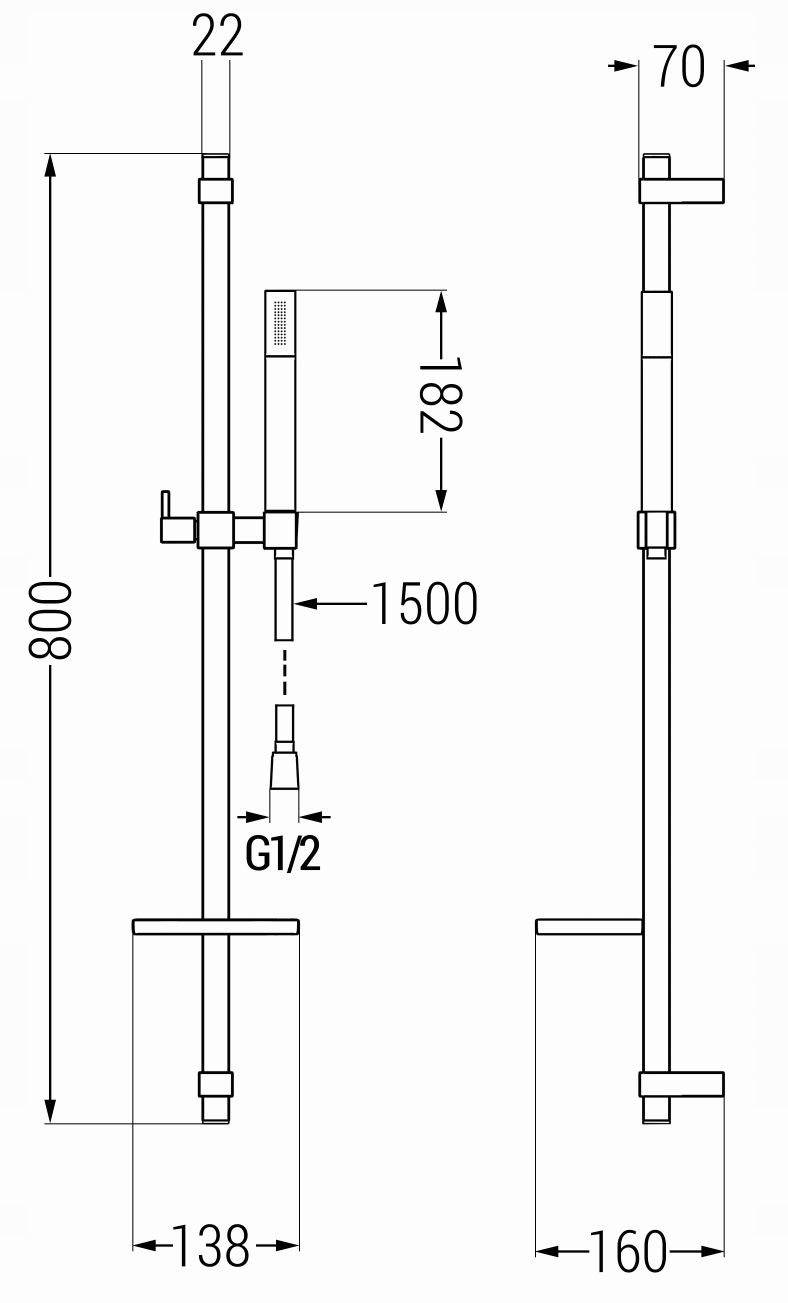 MEXEN DQ70 ZESTAW PRYSZNICOWY DRĄŻEK RĄCZKA BIAŁY Marka Mexen