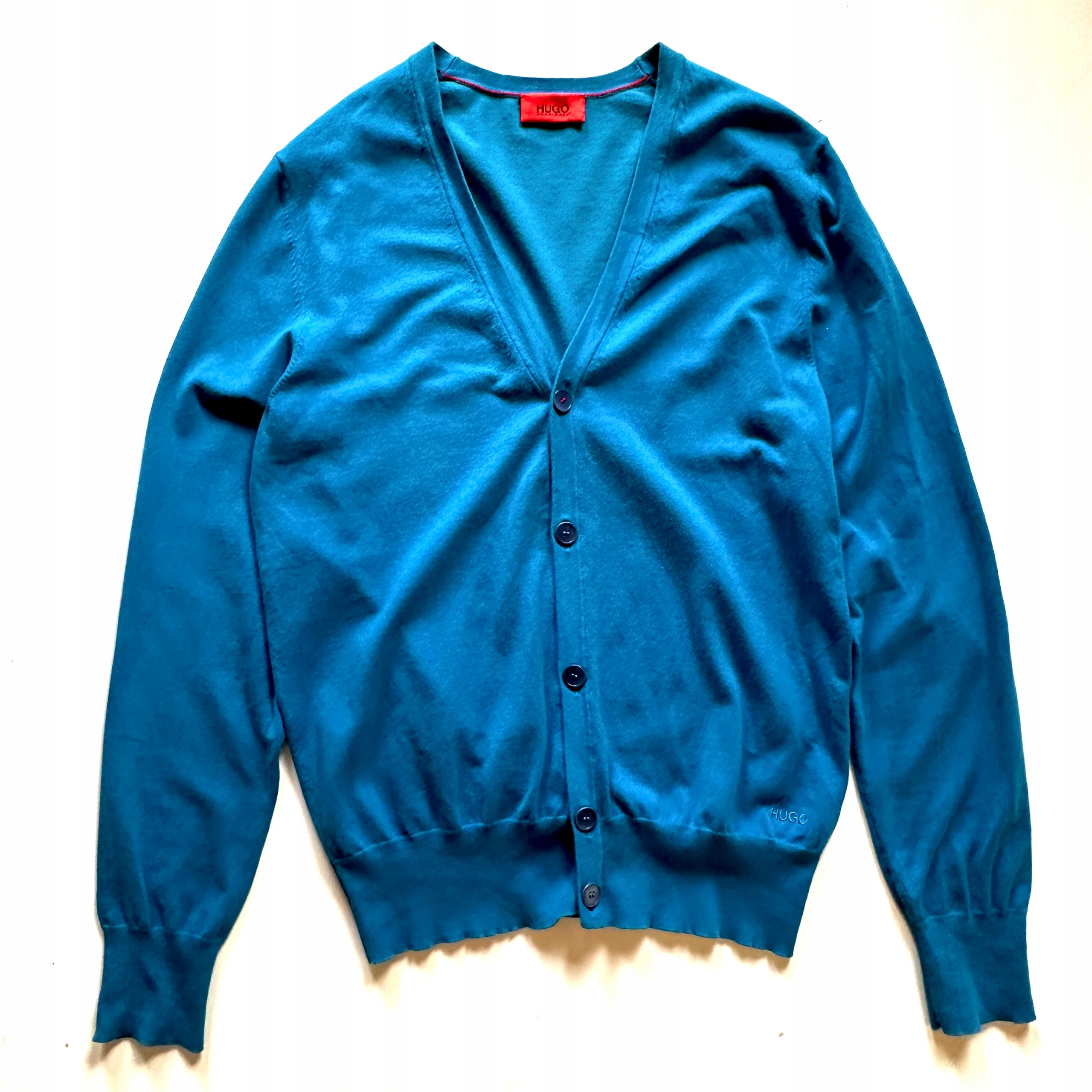 HUGO BOSS Niebieski Rozpinany Sweter Kardigan S