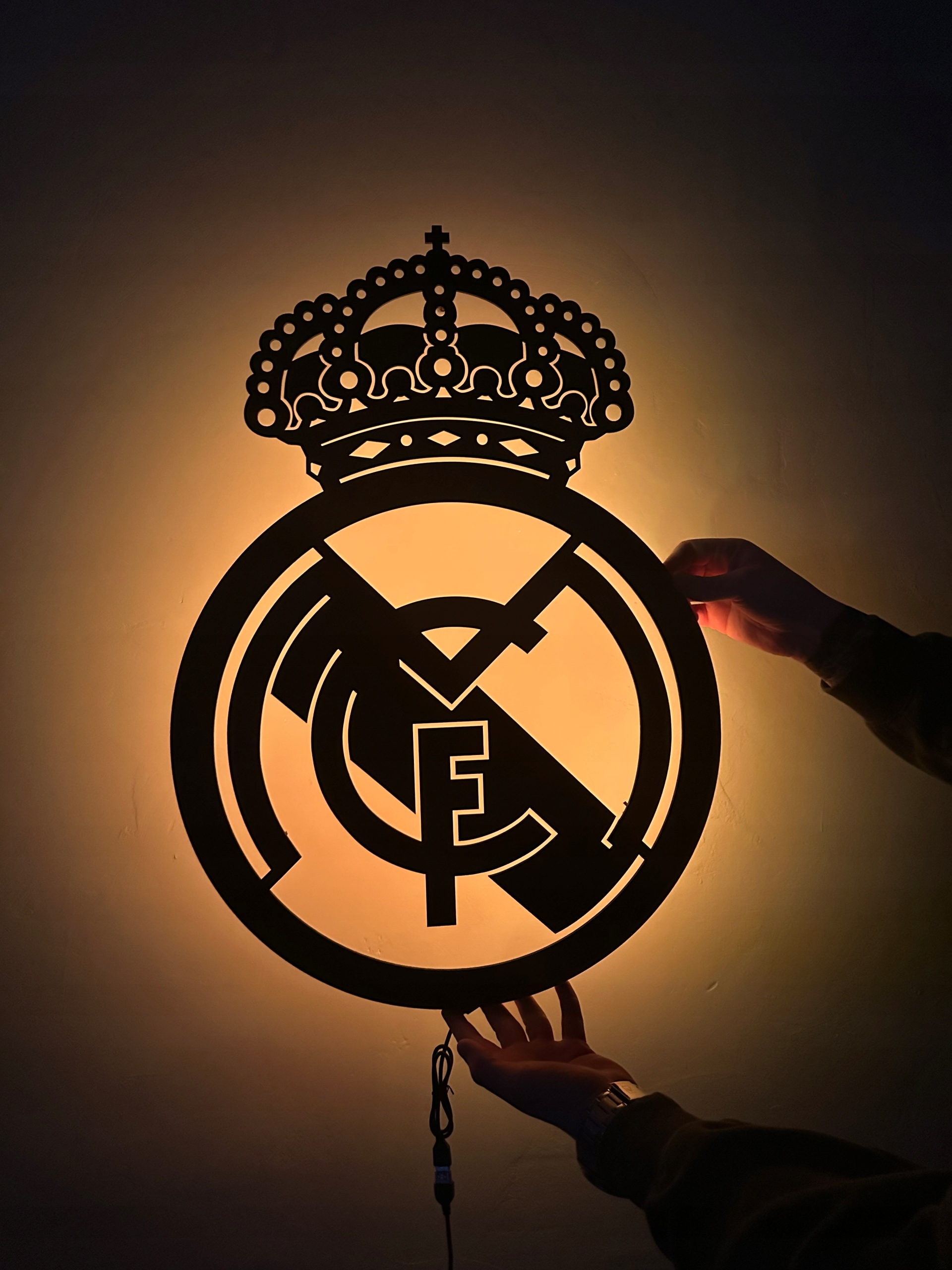 Erb Realu Madrid 3D obraz Fotbal Dárek Noční Lampa Led