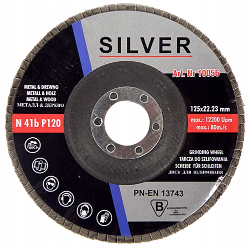 

10 X Tarcza Listkowa Szlifowania 125mm P120 Silver