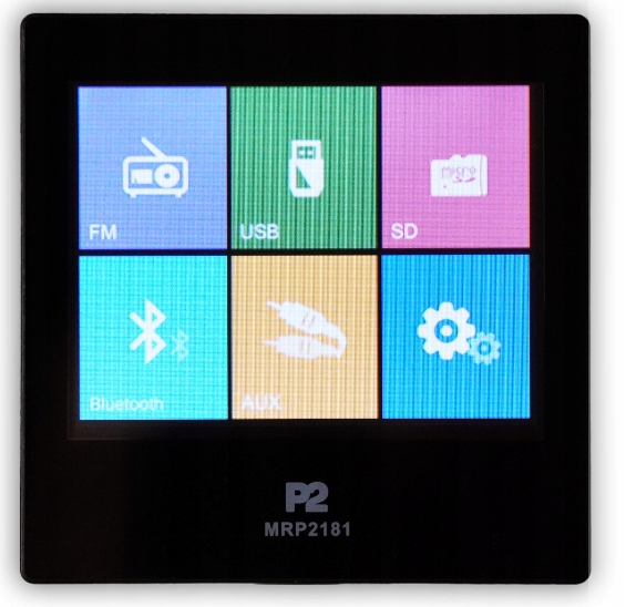 Mrp 2181 – nástenný prehrávač s zosilňovačom, rádio, Bluetooth, čierny – P2